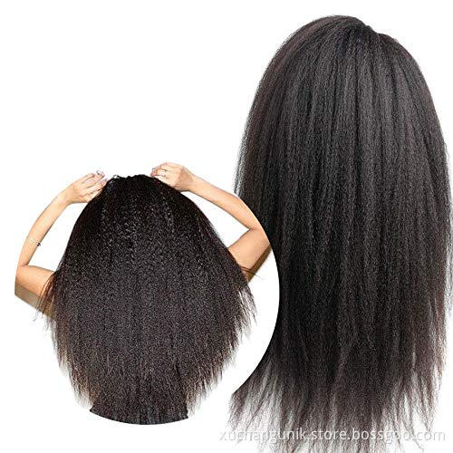 Cheap Kinky Straight Hair Lace Front Wig Raw Indian Human Hair Wigs For Black Women Cuticle Aligned Hair Remy Lace Wig Plucked